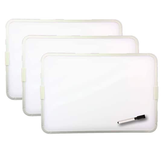 Flipside Aluminum Framed 9'' x 12'' Two-Sided Magnetic Dry Erase Board with Pen, 3ct.